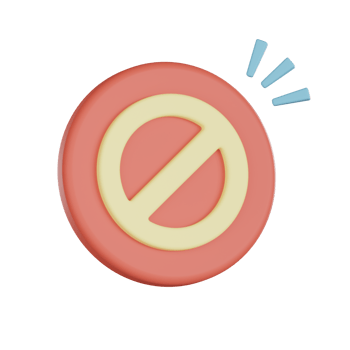 3d icon of empty prohibition sign with states of alert in soft colors creates clear and simple visual message png
