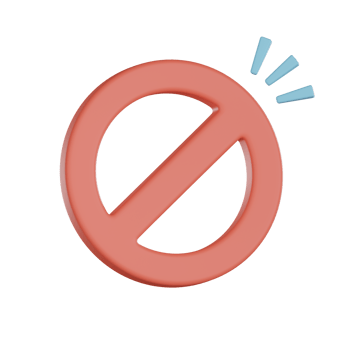 Empty states 3d icon prohibition symbol alert sign png