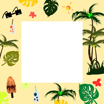Tropical Blank Border, Summer Frame Template png
