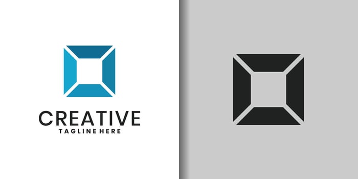 Modern square logo icon, design geometric square elements vector