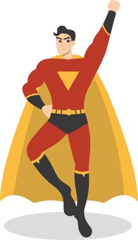 Illustration of Male Superhero. Flat Character vector