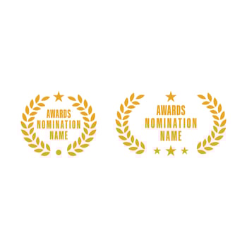 awards nomination name badge design template vector