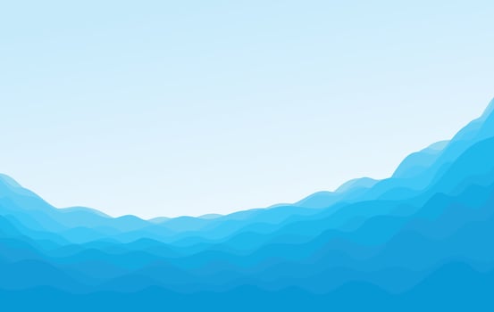Seascape with blue wave. vector