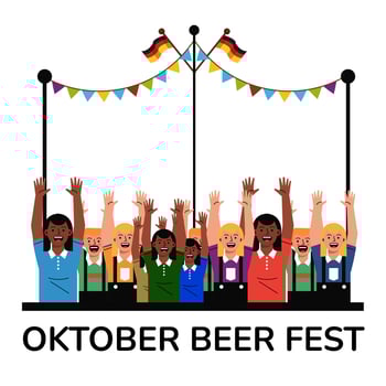 Group of people at Oktober Beer Fest vector