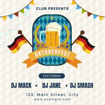 Oktoberfest event poster with DJs vector