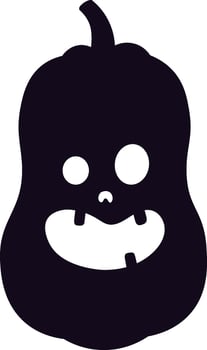 Minimalist illustration featuring a Halloween pumpkin silhouette with a spooky, smiling face, ideal for enhancing Halloween themed projects and seasonal celebrations vector
