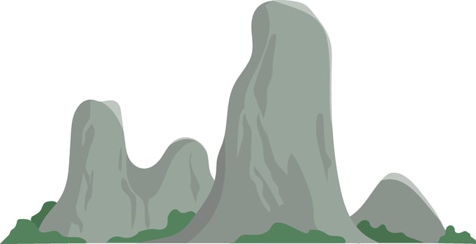 Minimalist landscape featuring majestic mountains and a lush green valley, perfect for inspiring projects focused on nature, travel, and outdoor adventures vector