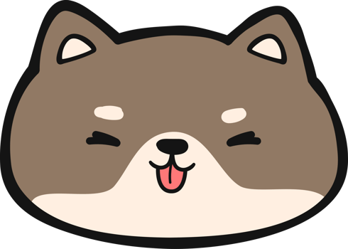 Cute shiba inu dog face cartoon illustration, Kawaii brown shiba happy face hand drawn cartoon doodle png