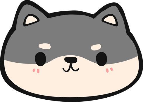 Cute shiba inu dog face cartoon illustration, Kawaii gray shiba face hand drawn cartoon doodle png