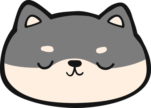 Cute shiba inu dog face cartoon illustration, Kawaii shiba sleeping face hand drawn cartoon doodle png