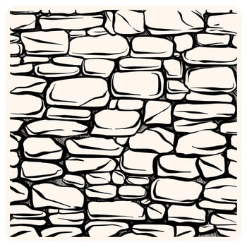 Seamless Hand-Drawn Stone Wall Pattern vector