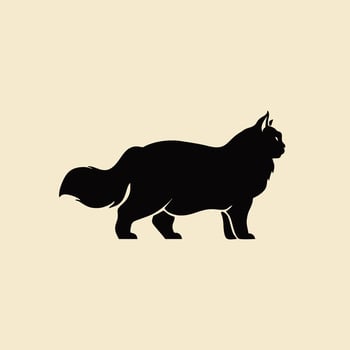 Black cat is standing silhouette vector