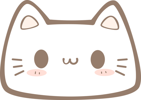 Cute hand drawn white cat happy face cartoon illustration, Kawaii cat happy face pastel cartoon doodle png