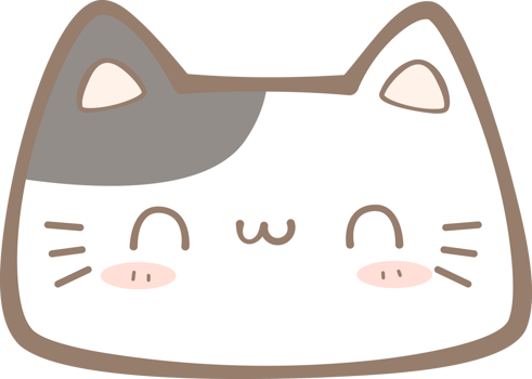 Cute hand drawn cat smiling face cartoon illustration, Kawaii cat happy face pastel cartoon doodle png