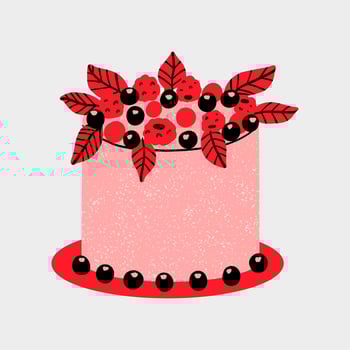 Berry celebration cake vintage modern design. illustration vector