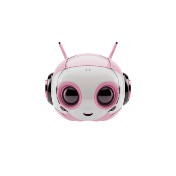 Cute Pink AI Robot Icon 3D png