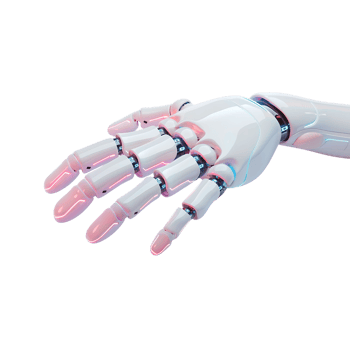 3D robotic hand in glossy style png