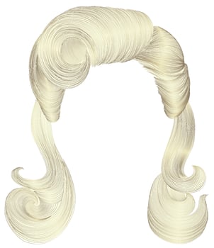 woman long curly hairs blonde colors. retro style. beauty fashion. vector