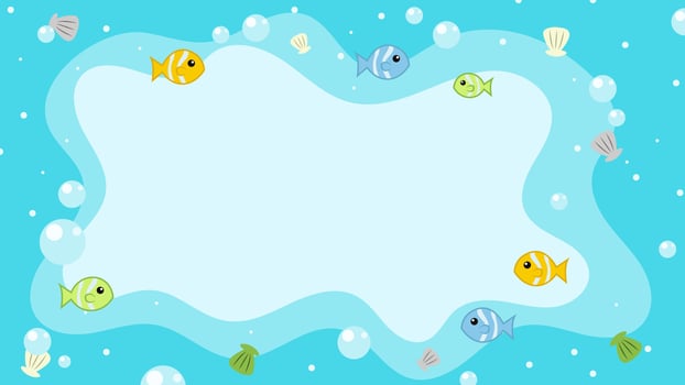 background with a deep sea theme, small fish swimming vector