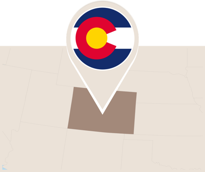 Map and flag of Colorado png