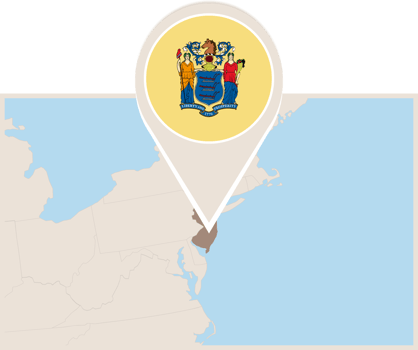 Map and flag of New Jersey png