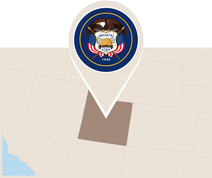 Map and flag of Utah png