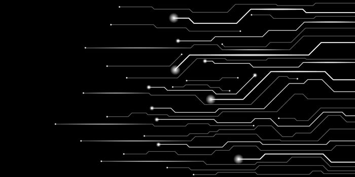 Abstract black circuit background design vector