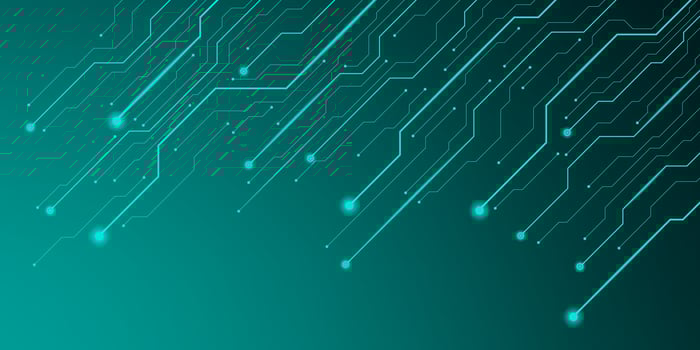 abstract circuit design with glowing lines vector