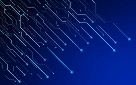 Blue circuit design background vector