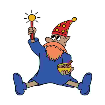Witch retro cartoon character illustration vector