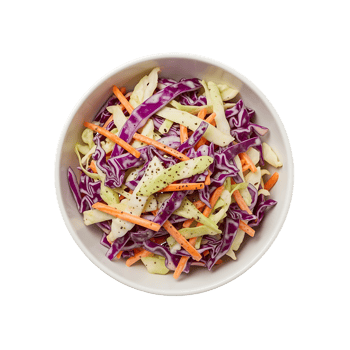 Coleslaw in White Bowl isolated on a transparent background png