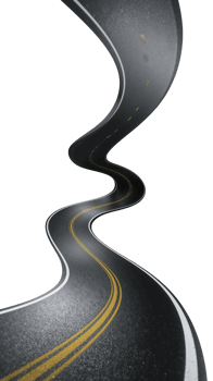 Isolated winding asphalt highway illustration with transparent backdrop for versatile designs png