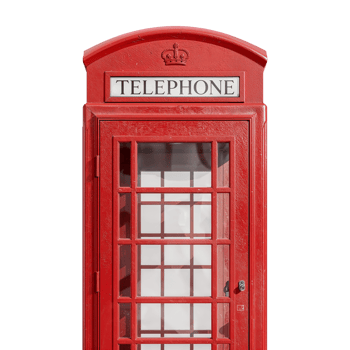 Iconic crimson telephone booth, a symbol of london with retro charm and vintage allure png