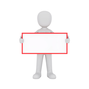 Conceptual 3D figure showcasing blank signboard with red border on a neutral setting png