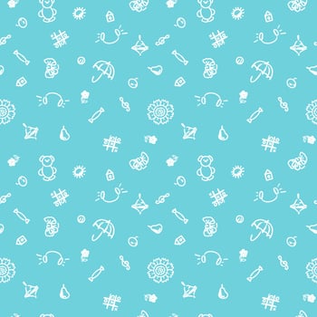 seamless black and white pattern on a school theme with design elements, blue vector