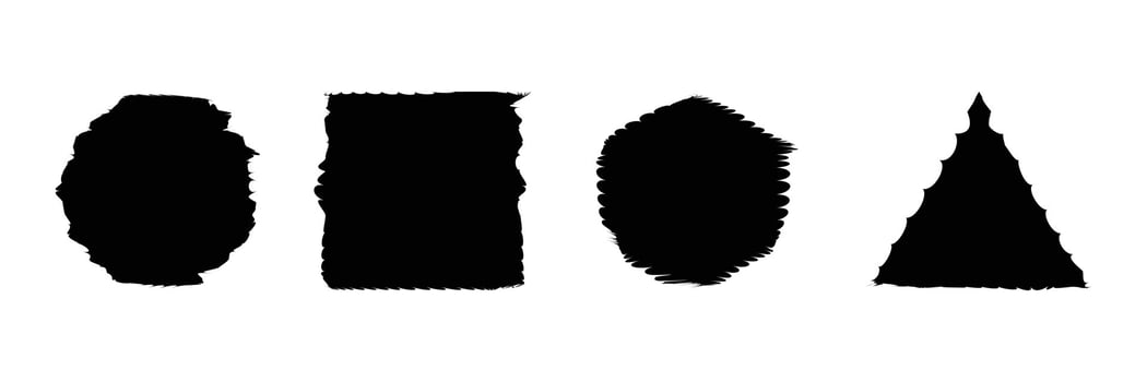 Set of black glitch effect frames symbol collection. vector