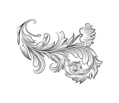 Baroque vintage flowers art vintage vector