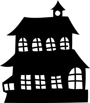 Haunted Cabin Silhouette with Shingles png