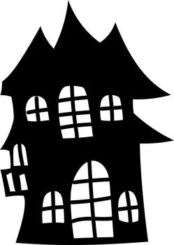 Classic Halloween House Silhouette with Balcony png