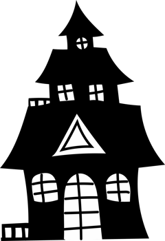 Old Spooky House Silhouette with Columns png