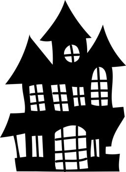 Haunted Victorian Mansion Silhouette Clipart png