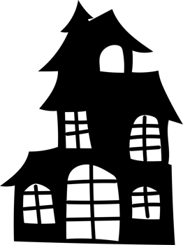 Haunted House with High Stairs Silhouette png