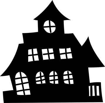 Haunted House with Wide Steps Silhouette png