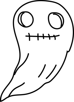 Ghost Face Doodle Halloween Clipart png