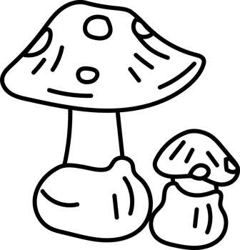 Mushroom Doodle Halloween Clipart png