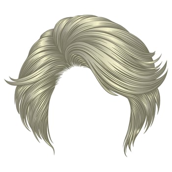 trendy woman disheveled hairs blond colors . beauty fashion vector