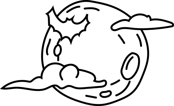 Monster Face Halloween Cartoon Line Art Illustration png