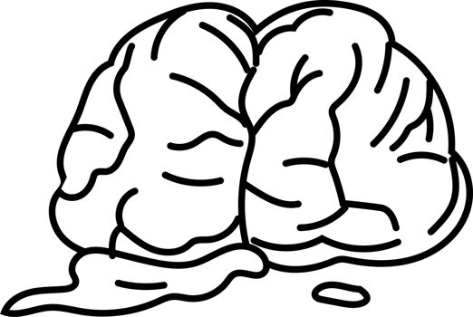 Zombie Brain Halloween Element Doodle Drawing png