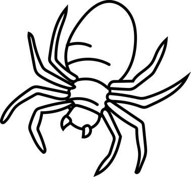 Creepy Spider Halloween Line Art Isolated Clipart png
