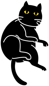 Stretching Cat with Long Tail png